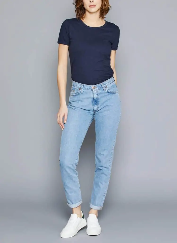 Marque jean éthique Made in France Atelier Tuffery, Mom jeans bleu clair