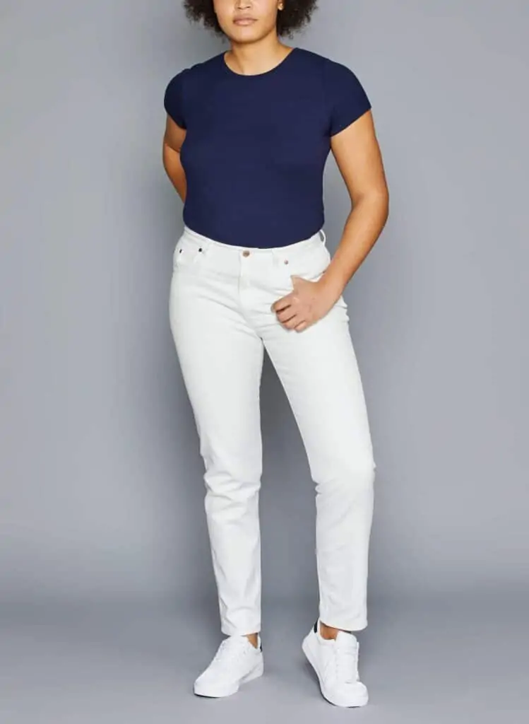 Marque jean éthique Made in France Atelier Tuffery, Mom jeans blanc droit