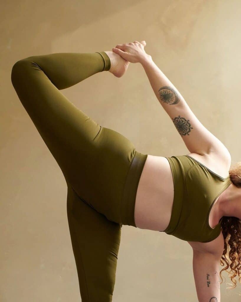 legging ecoresponsable ethique sport yoga organic basics vert
