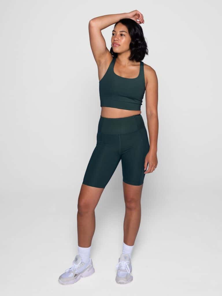 legging yoga sport ethique ecoresponsable weekendbee short vert